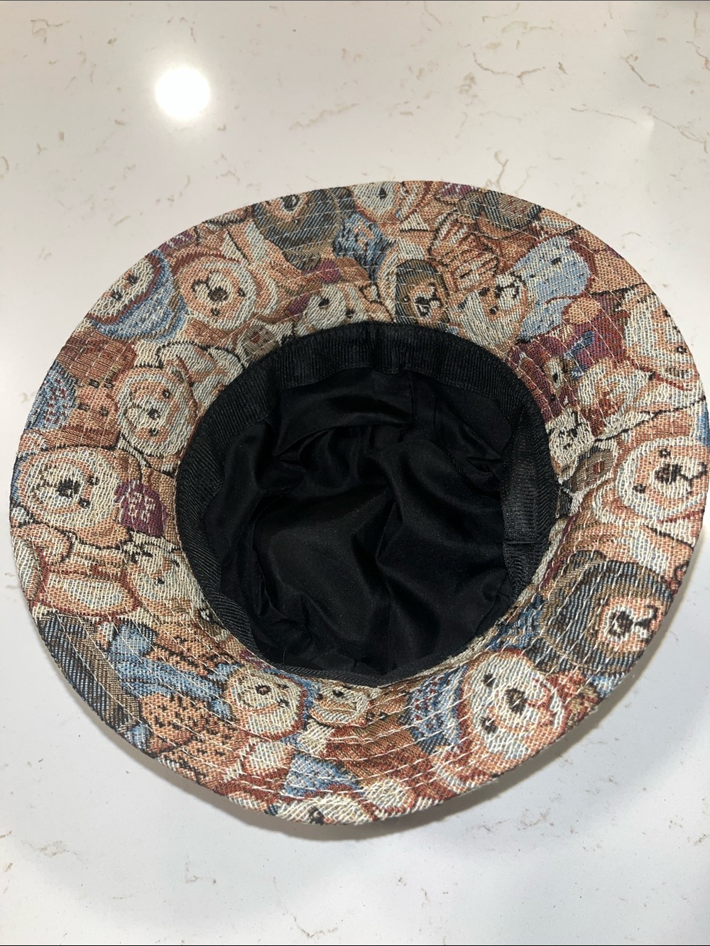 Women’s Teddy Bear Pattern Bucket Hat - Brown Multi - Picture 2 of 2